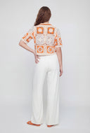 Color Block Crochet Button-Front Shirt