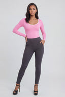 Carmen Contrast Scoop Neck Bodysuit