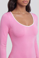 Carmen Contrast Scoop Neck Bodysuit
