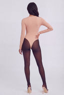 Square Neck Long Sleeve Thong Bodysuit