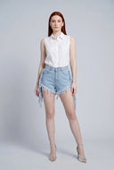 Poplin Button-Front Bodysuit