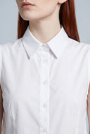 Poplin Button-Front Bodysuit