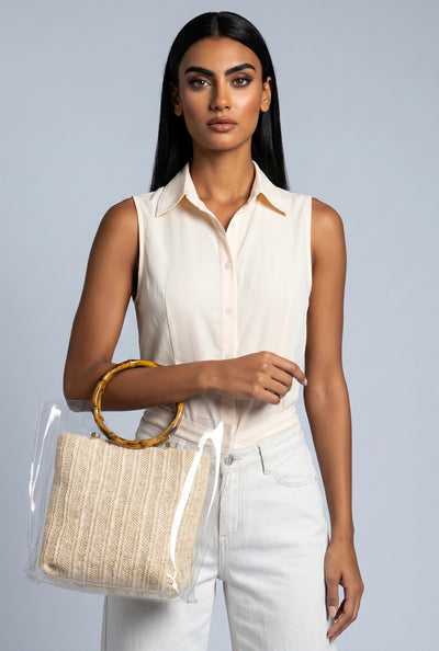 Poplin Button-Front Bodysuit