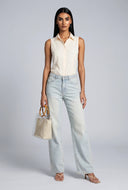 Poplin Button-Front Bodysuit