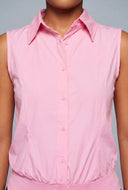 Poplin Button-Front Bodysuit