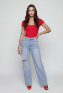Jianna Scoop Neck Short Sleeve Bodysuit