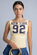 New York Sleeveless Boat Neck Top