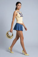New York Sleeveless Boat Neck Top