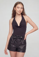 Adalee Cowl Neck Halter Bodysuit