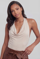 Adalee Cowl Neck Halter Bodysuit