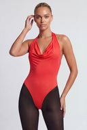 Adalee Cowl Neck Halter Bodysuit