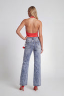Adalee Cowl Neck Halter Bodysuit