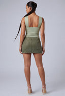 Metallic Detail Keyhole Bodysuit