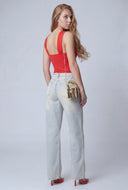 Metallic Detail Keyhole Bodysuit