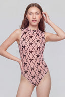 Adeline Velvet Bows Mesh Bodysuit