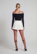 Belted Pleated Mini Skirt
