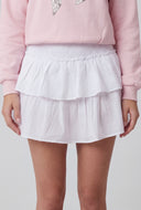 Smocked Waist Tiered Mini Skirt