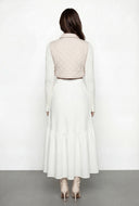 Lena High Waisted Tiered Nylon Maxi Skirt