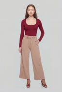 Zaylee Wide-Leg Tie Waist Dress Pants