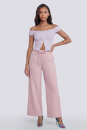 Zaylee Wide-Leg Tie Waist Dress Pants