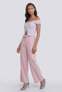 Zaylee Wide-Leg Tie Waist Dress Pants