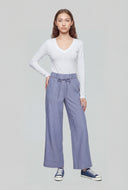 Zaylee Wide-Leg Tie Waist Dress Pants