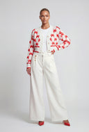 Chain Detail Wide-Leg Dress Pants