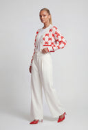Chain Detail Wide-Leg Dress Pants