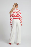 Chain Detail Wide-Leg Dress Pants