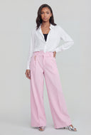Chain Detail Wide-Leg Dress Pants