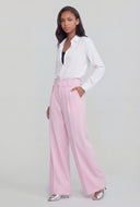 Chain Detail Wide-Leg Dress Pants