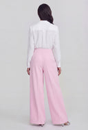 Chain Detail Wide-Leg Dress Pants