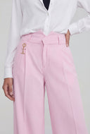 Chain Detail Wide-Leg Dress Pants