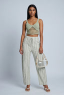 Striped Pull On Pants