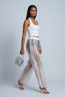Aliza Sheer Ruffled Pants
