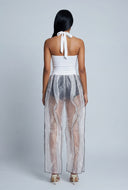 Aliza Sheer Ruffled Pants