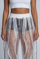 Aliza Sheer Ruffled Pants