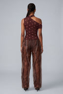 Aliza Sheer Ruffled Pants