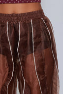 Aliza Sheer Ruffled Pants