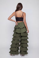 Lia Ruffle Tiered Wide-Leg Pants