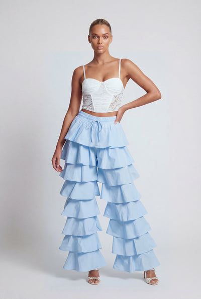 Lia Ruffle Tiered Wide-Leg Pants