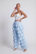 Lia Ruffle Tiered Wide-Leg Pants