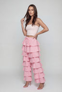 Lia Ruffle Tiered Wide-Leg Pants