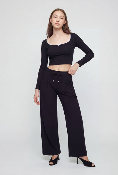 Mckinley Crepe Wide-Leg Drawstring Pants