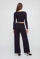 Mckinley Crepe Wide-Leg Drawstring Pants
