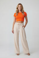 Mckinley Crepe Wide-Leg Drawstring Pants