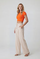 Mckinley Crepe Wide-Leg Drawstring Pants