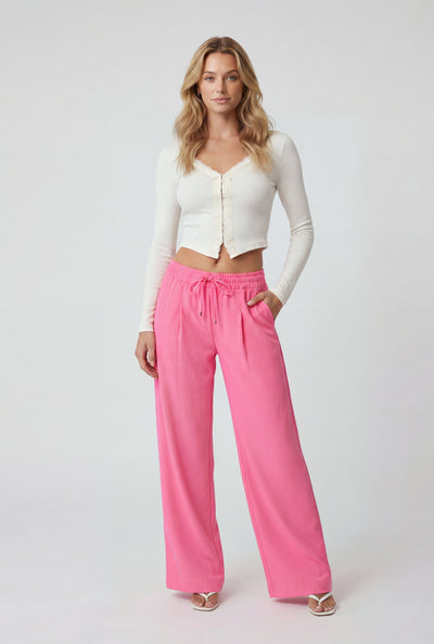 Mckinley Crepe Wide-Leg Drawstring Pants