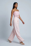 Pleated Wide-Leg Belted Pants