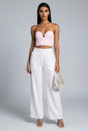 Smocked Waist Linen Pants